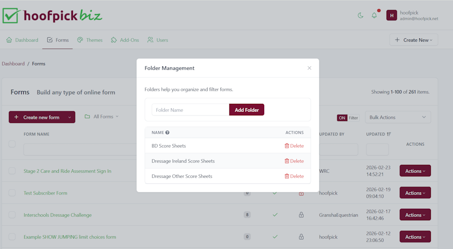 Hoofpick Biz - Folder Management