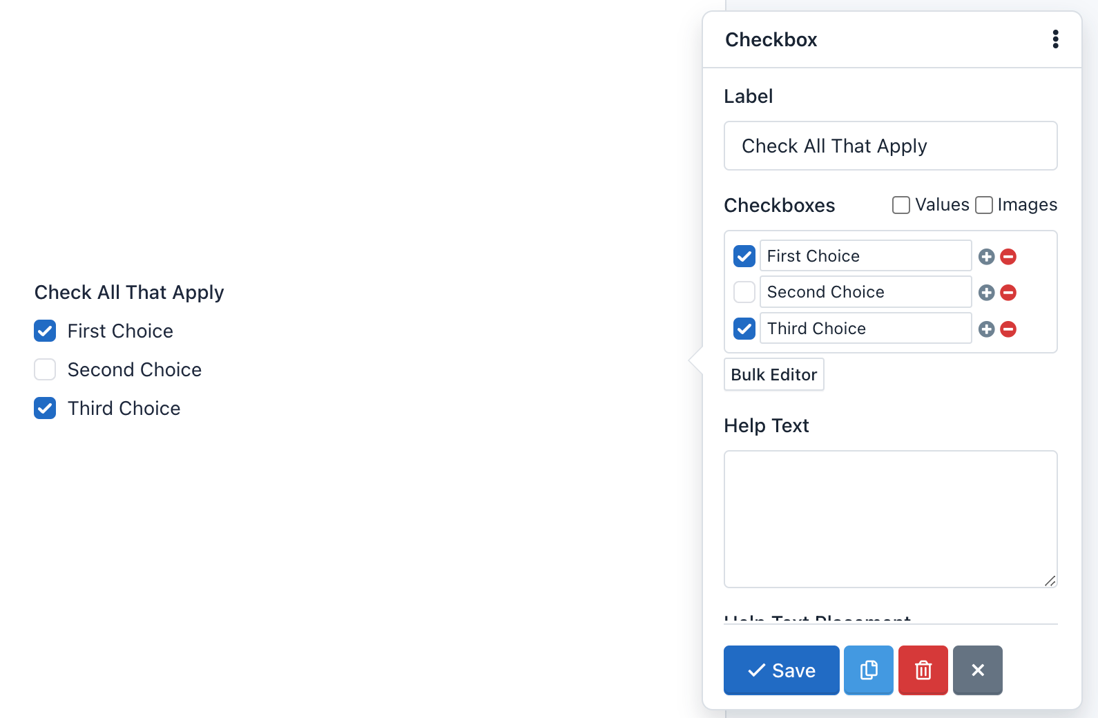 Hoofpick Biz - Form - Builder - Checkboxes