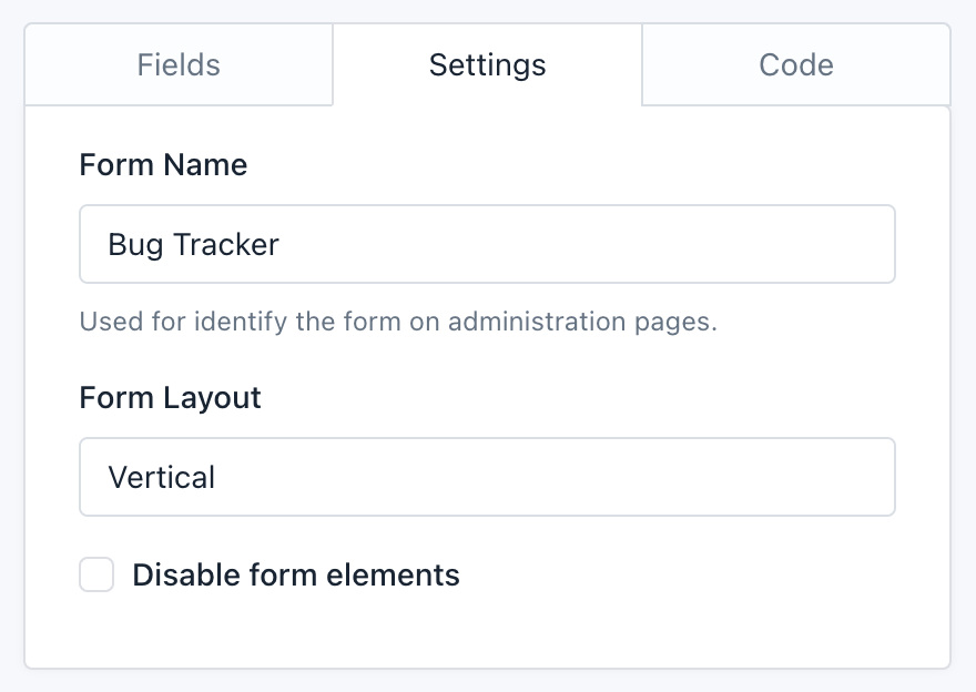 Hoofpick Biz - Form Builder - Basic Form Settings