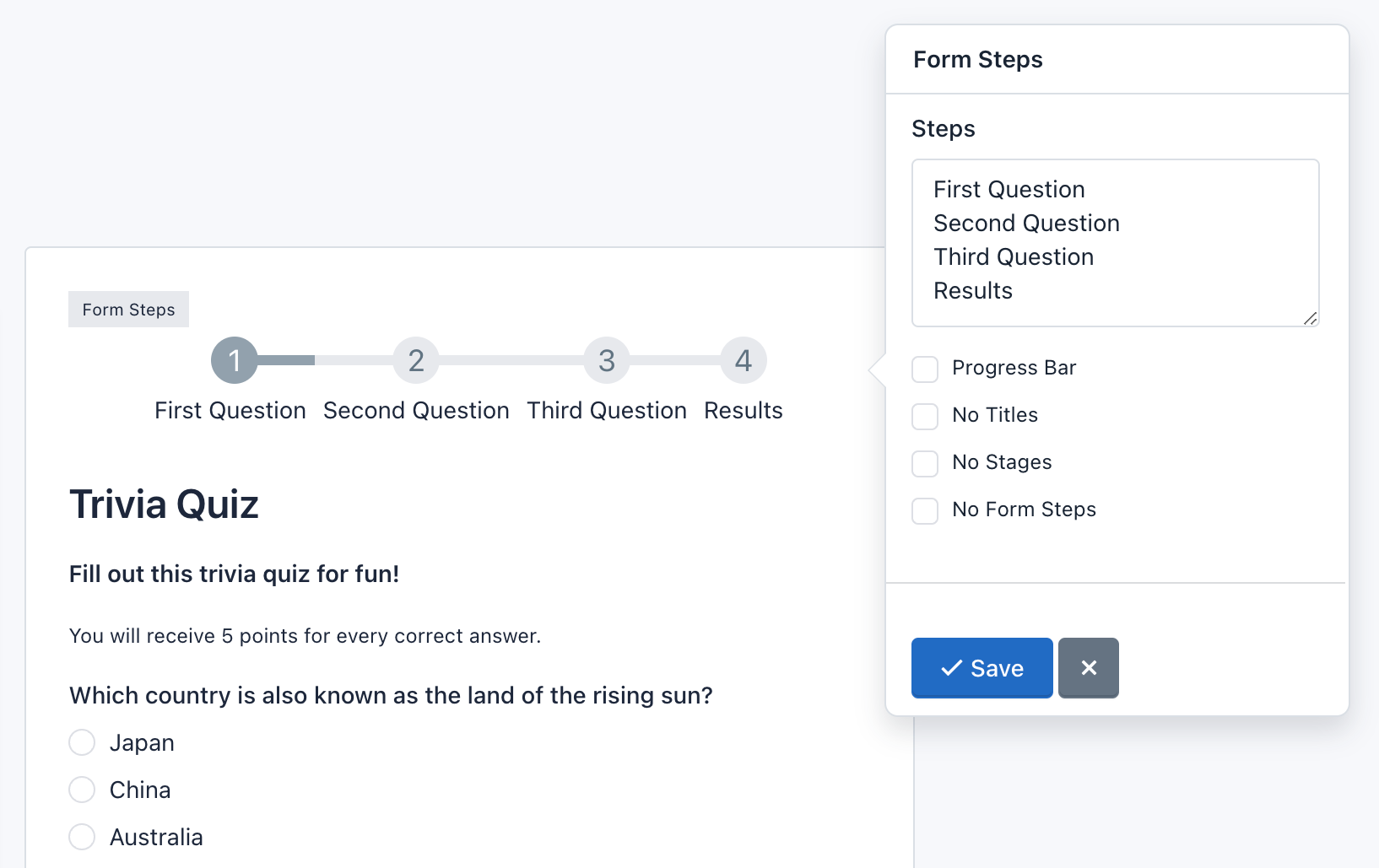 Hoofpick Biz - Form Builder - Form Steps
