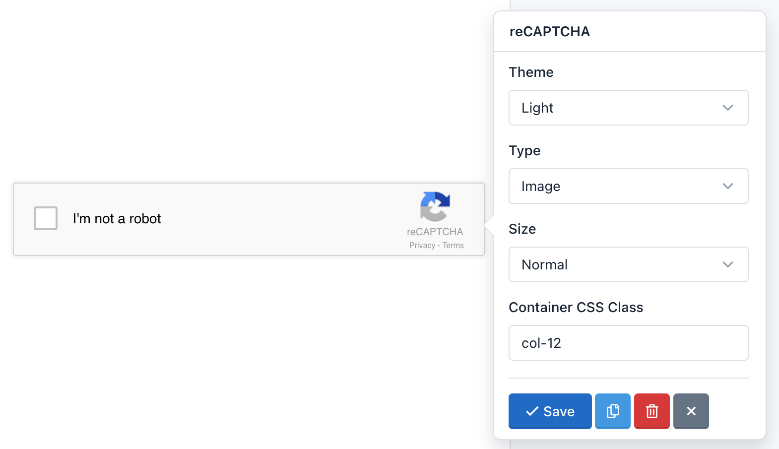 Hoofpick Biz - Form Builder - Recaptcha