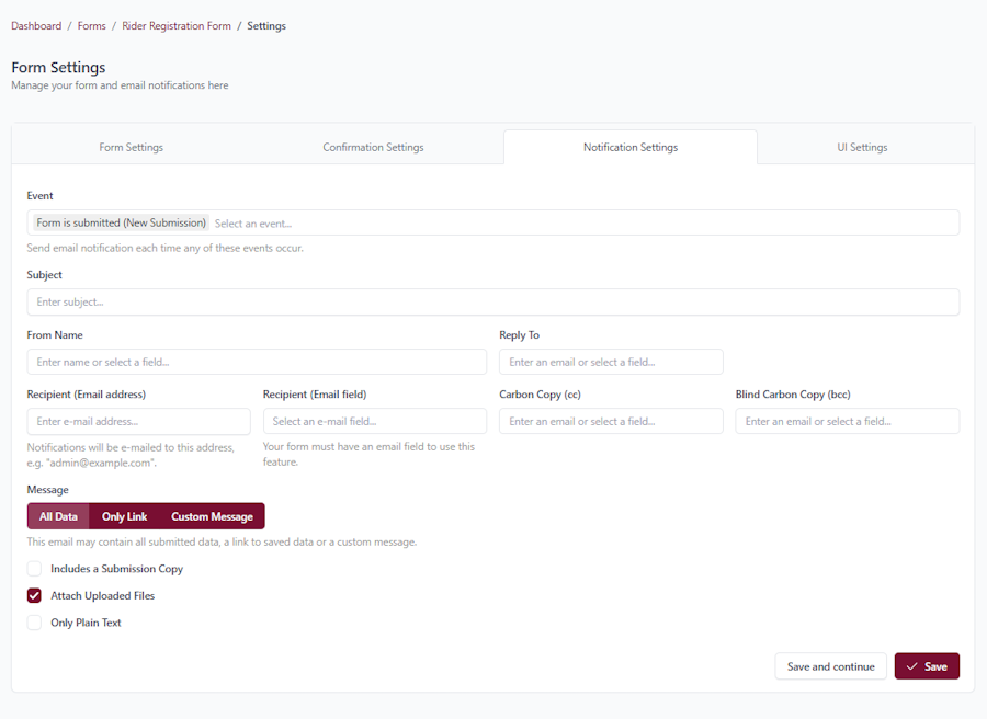 Hoofpick Biz - Notification Settings