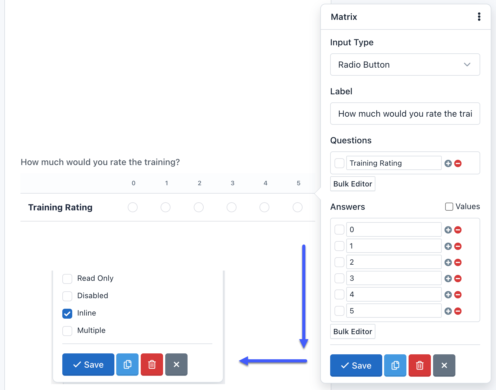 Hoofpick Biz - Form Builder - Matrix Field In Line
