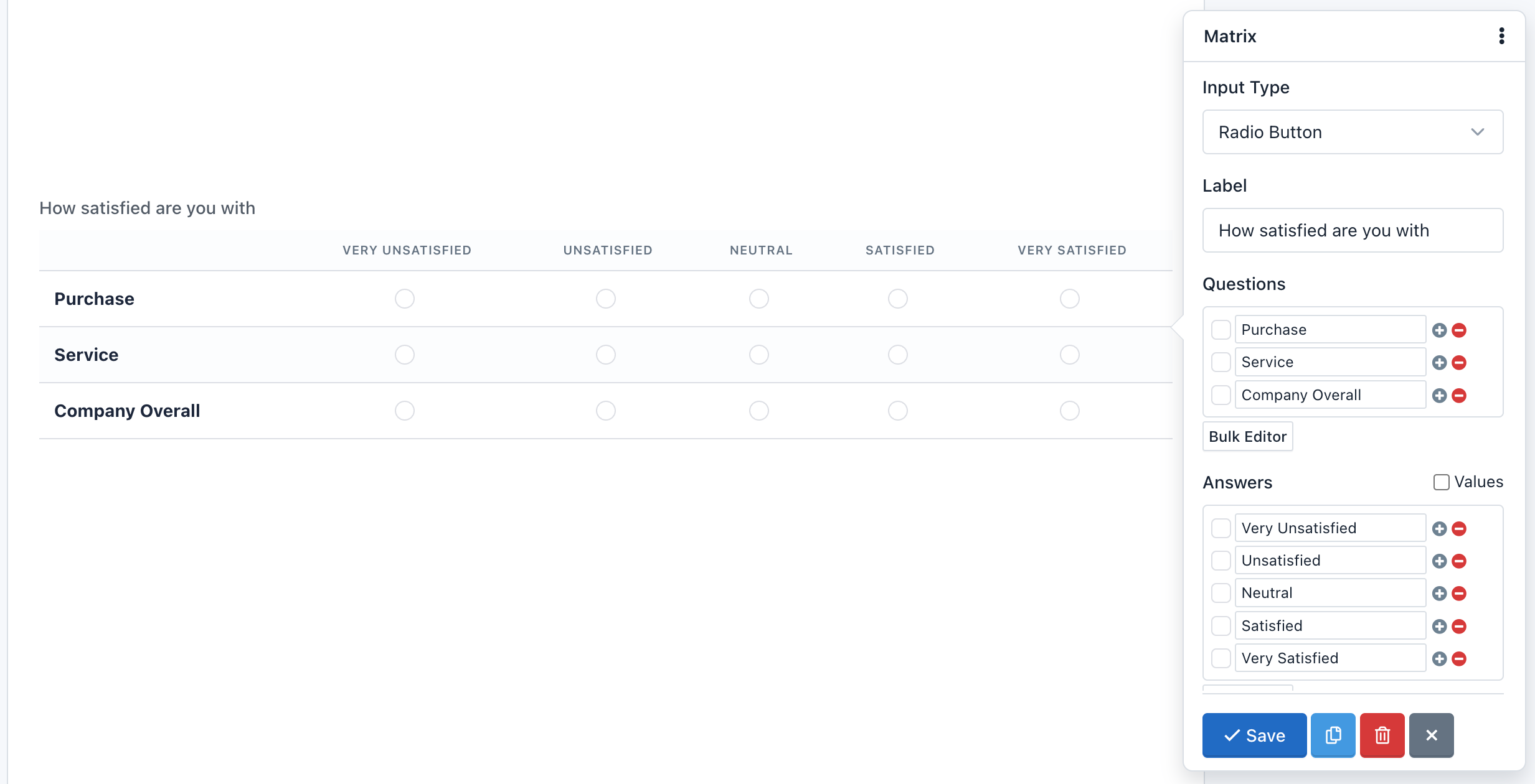 Hoofpick Biz - Form Builder - Matrix Field