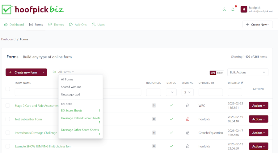 Hoofpick Biz - Folder Management